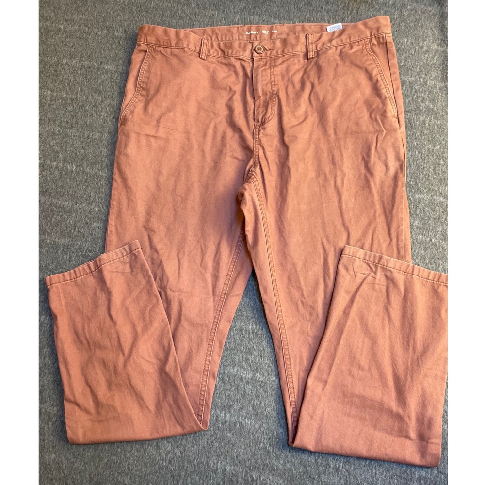 Old Navy Lived-In Chino Pants Mens 40x34 Rust Terracotta Sedona Straight Cotton